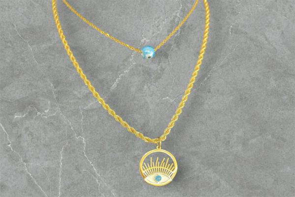 Eye Design Gold Necklace